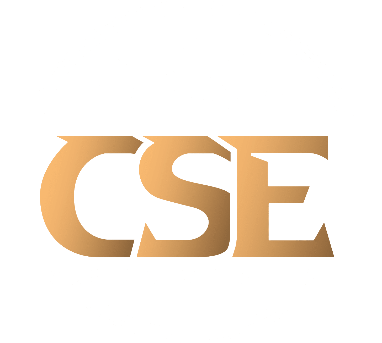 cse custom metal fab logo 2 gold white